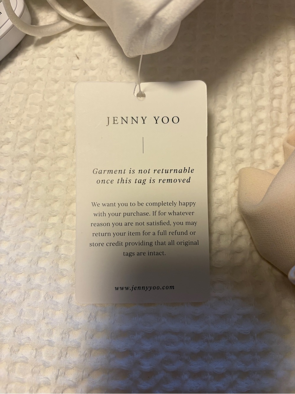 Jenny Yoo Ivory Satin V-Neck Slip Midi Dress - Picture 5 of 5